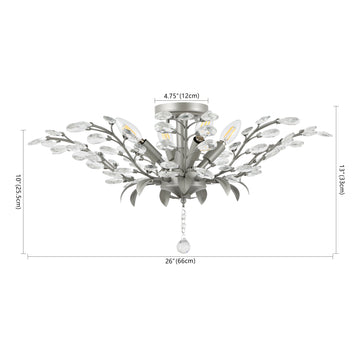 Elisana 26" ontemporary Bohemian Iron/Acrylic LED Semi Flush Mount - JONATHAN Y